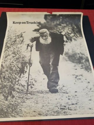 Vintage Black And White Poster 1971 Keep On Truckin 