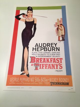 Breakfast at Tiffany ' s Audrey Hepburn Movie poster print 61/262 2