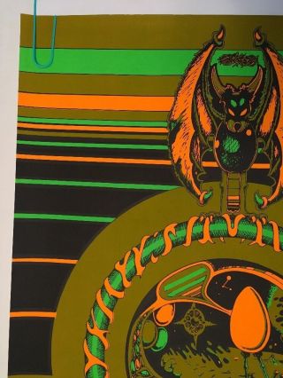 In The Beginning Vintage Houston Blacklight Poster Psychedelic 1970 Pin - up 70 ' s 6