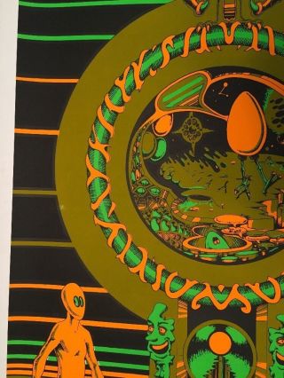 In The Beginning Vintage Houston Blacklight Poster Psychedelic 1970 Pin - up 70 ' s 8