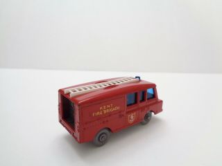 Lesney Matchbox No.  57 ' LAND ROVER FIRE TRUCK ' - GREY WHEELS/GREEN slide - see photos 8