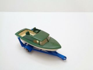PRE - PRODUCTION 1966 Lesney Matchbox No.  9 ' BOAT & TRAILER ' - green/cream - see photos 2