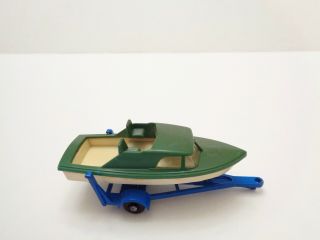 PRE - PRODUCTION 1966 Lesney Matchbox No.  9 ' BOAT & TRAILER ' - green/cream - see photos 3