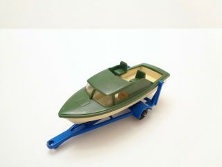 PRE - PRODUCTION 1966 Lesney Matchbox No.  9 ' BOAT & TRAILER ' - green/cream - see photos 4