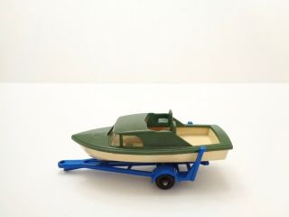 PRE - PRODUCTION 1966 Lesney Matchbox No.  9 ' BOAT & TRAILER ' - green/cream - see photos 5