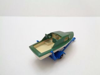 PRE - PRODUCTION 1966 Lesney Matchbox No.  9 ' BOAT & TRAILER ' - green/cream - see photos 7