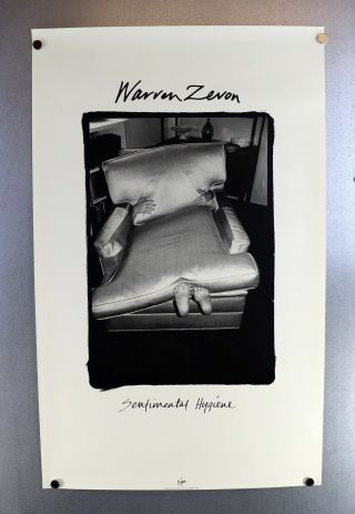 Warren Zevon 1987 Sentimental Hygiene Virgin Records Promo Poster Oop