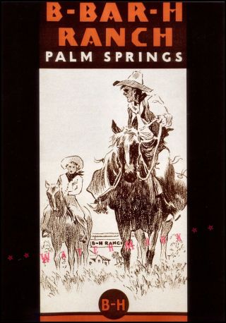 Palm Springs 1950 California B Bar H Ranch Vintage Poster Print Western Art