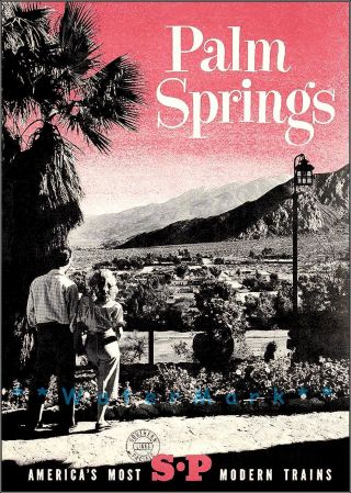 Palm Springs California 1950 Vintage Poster Print Southern Pacific Railroad