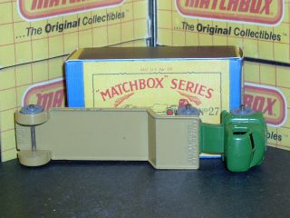 Matchbox Moko Lesney Bedford Low Loader 27 b3 GPW dark grn SC5 NM & crafted box 8