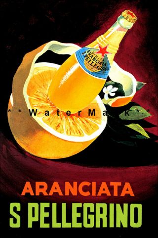 San Pellegrino 1960 Italy Vintage Poster Print Classic Italian Orange Soda Drink 4