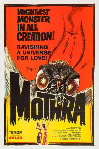 1962 Mothra Vintage Horror Movie Poster Print 36x24 9 Mil Paper