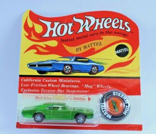 Fantastic Hot Wheels Redline Custom Charger Light Green On Card