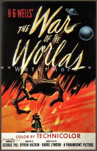 War Of The Worlds 1953 Hg Wells Movie Vintage Poster Print Retro Style Film Art