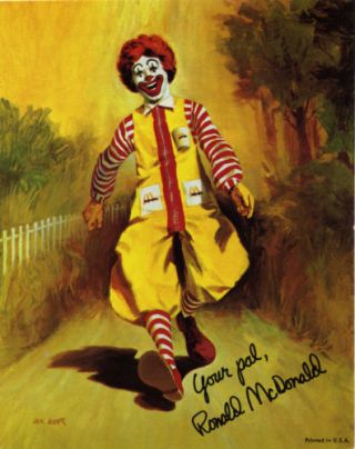 Ronald Mcdonald Clown Photo Print 14 X 11 "