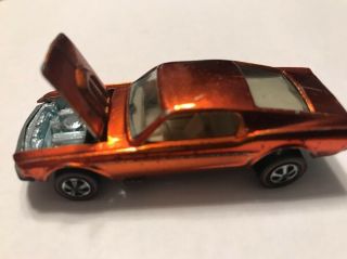 Rare 1968 Hot Wheels Redline Custom Mustang - Sharp Copper Color
