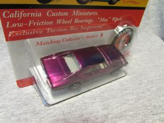 HOT WHEELS REDLINE CUSTOM DODGE CHARGER,  MAGENTA,  WHITE INT.  MIBP 4