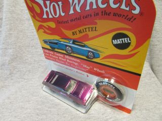 HOT WHEELS REDLINE CUSTOM DODGE CHARGER,  MAGENTA,  WHITE INT.  MIBP 5