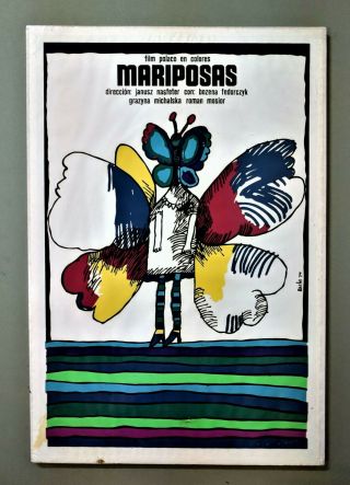 1974 Cuban Silkscreen Poster " Mariposas " Backs 74