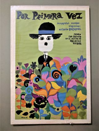 1969 " Por Primera Vez " Charlie Chaplin Cuba Poster Backs 68