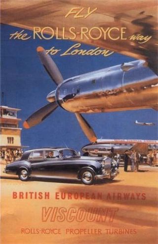 Vintage British Airways Travel Poster 11 X 17