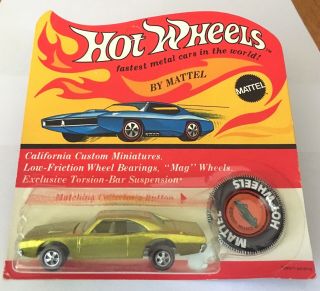 Hot Wheels Redline 1969 Us Yellow Custom Dodge Charger Unpunched Blister Pack