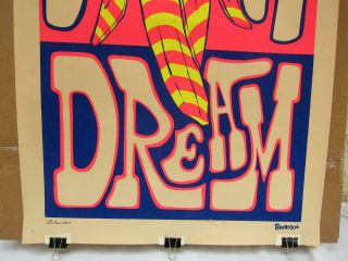 Orig BlackLight 1967 The American Dream Bevacqua Steve Sachs Neon Poster 35”x23” 4