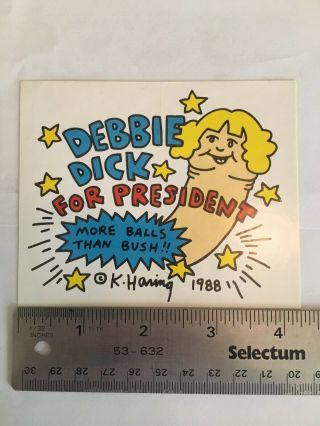 Keith Haring Debbie Dick Sticker 1988 Rare