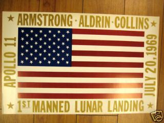 Nos Orig 1969 1st Lunar Poster Apollo 11 Moon