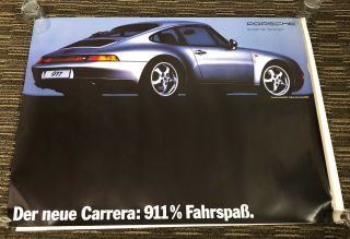 Vintage 1993 Porsche Racing Poster - Der Neue Carrera: 911 Fahrspaß