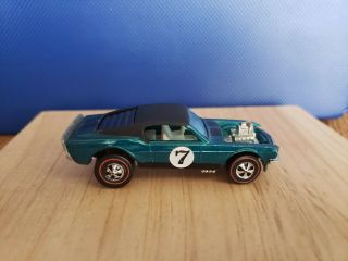 Hot Wheels Redline Aqua / Black Roof / White Interior Mustang Boss Hoss.   3