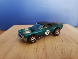 Hot Wheels Redline Aqua / Black Roof / White Interior Mustang Boss Hoss.   5