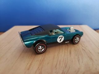 Hot Wheels Redline Aqua / Black Roof / White Interior Mustang Boss Hoss.   6