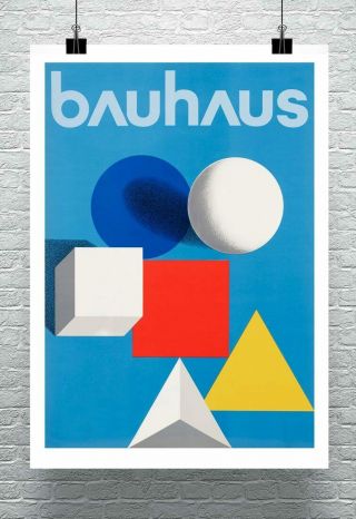 Bauhaus Design Vintage Art Poster Premium Canvas Giclee Print 24x32 In.
