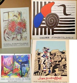 Various Exhibition Posters Pace Gallery 1970s Calder Chagall Hofmann,