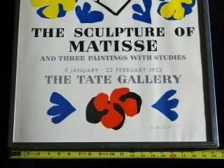 Sculpture of Henri Matisse Lithograph Art Exhibition Poster 1953 Tate Gallery 10