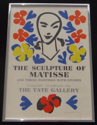 Sculpture of Henri Matisse Lithograph Art Exhibition Poster 1953 Tate Gallery 2