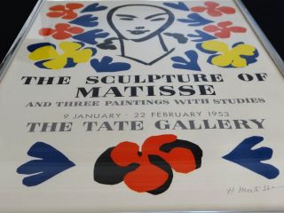 Sculpture of Henri Matisse Lithograph Art Exhibition Poster 1953 Tate Gallery 3