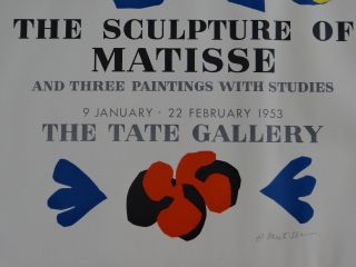 Sculpture of Henri Matisse Lithograph Art Exhibition Poster 1953 Tate Gallery 5