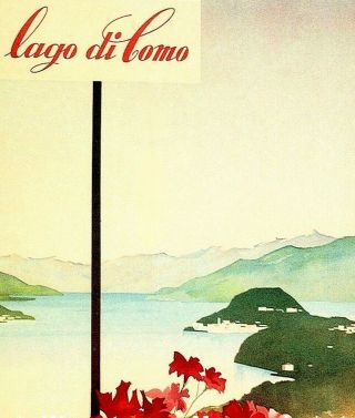 Lake Como Italy Lago Di Como Vintage Poster Print Italian Travel Advert Art 2