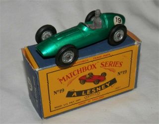 1960s.  Lesney Matchbox 19 Aston Martin Racing Car.  In C Type Box