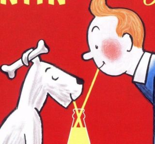 Tintin and Dog Snowy Orange Drink Vintage Poster Advertisement Decoration 2