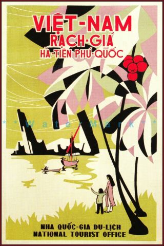 Vietnam Rach Gia National Tourist Office Vintage Poster Retro Art Travel