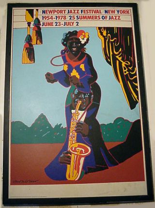 1978 Newport Jazz Festival 35 X 23 Numbered Poster Dancer,  Saxophone