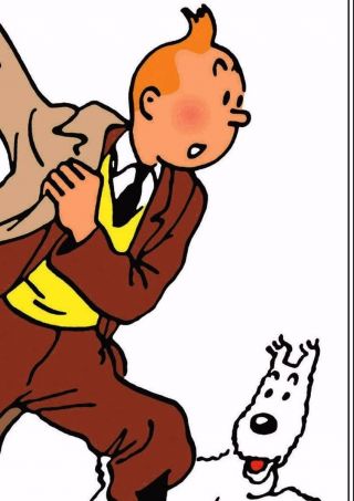 Tintin and Snowy On The Run Vintage Poster Print Art Cartoon Kids Art Decoration 2