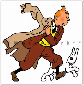 Tintin and Snowy On The Run Vintage Poster Print Art Cartoon Kids Art Decoration 4