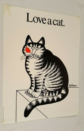 B Kliban Poster 18 " X24 " Vintage 1977 Workman Publishing Love A Cat