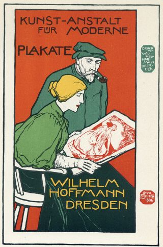 1897 Lithograph " Kunst - Anstalt " By Otto Fisher – Das Moderne Plakat