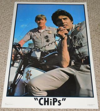 Chips Ponch Jon Tv Cast Motorcycle Poster 1977 Dargis 3569 Erik Estrada