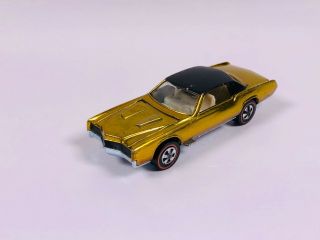 Vintage Hot Wheels Redline 1968 Custom Eldorado Gold White Interior Usa